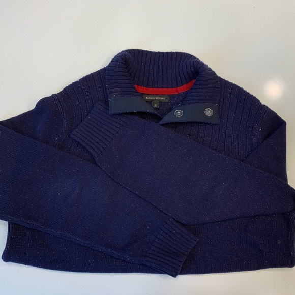 Banana Republic Navy Three Button Sweater XL - Picture 4 of 8